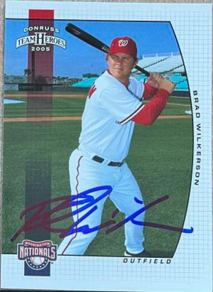 Brad Wilkerson Signed 2005 Donruss Team Heroes Baseball Card - Washington Nationals