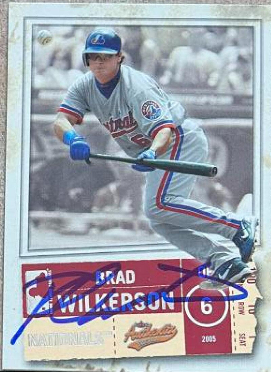 Brad Wilkerson Signed 2005 Fleer Authentix Baseball Card - Montreal Expos