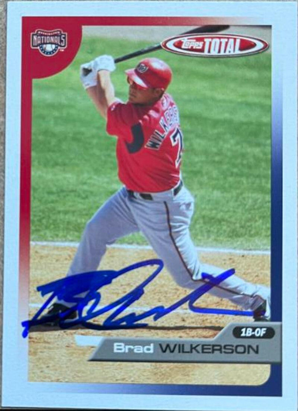 Brad Wilkerson Signed 2005 Topps Total Baseball Card - Washington Nationals