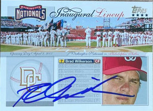 Brad Wilkerson Signed 2005 Topps Updates & Highlights Inaugural Lineup Baseball Card - Washington Nationals