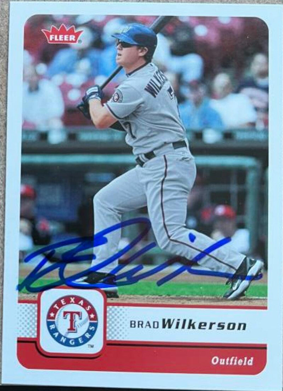 Brad Wilkerson Signed 2006 Fleer Baseball Card - Texas Rangers