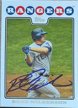 Brad Wilkerson Signed 2008 Topps Baseball Card - Texas Rangers