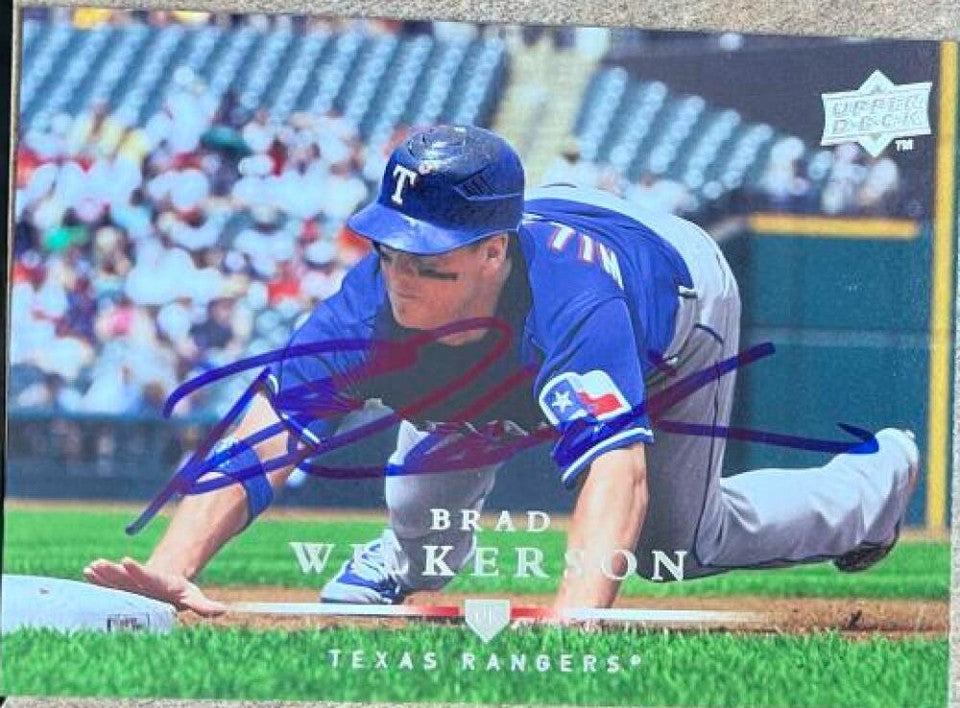 Brad Wilkerson Signed 2008 Upper Deck Baseball Card - Texas Rangers