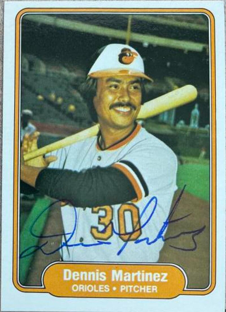 Dennis Martinez Signed 1982 Fleer Baseball Card - Baltimore Orioles