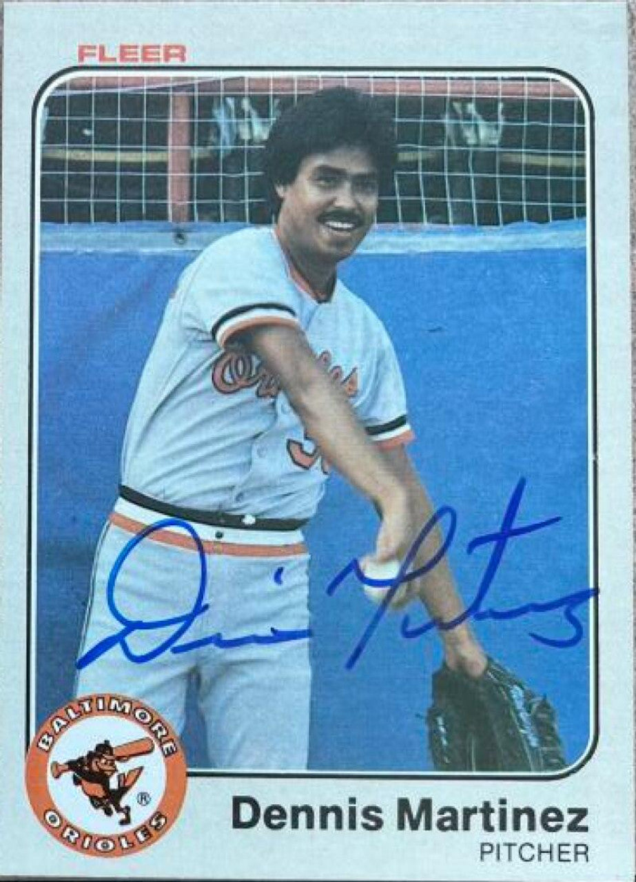 Dennis Martinez Signed 1983 Fleer Baseball Card - Baltimore Orioles