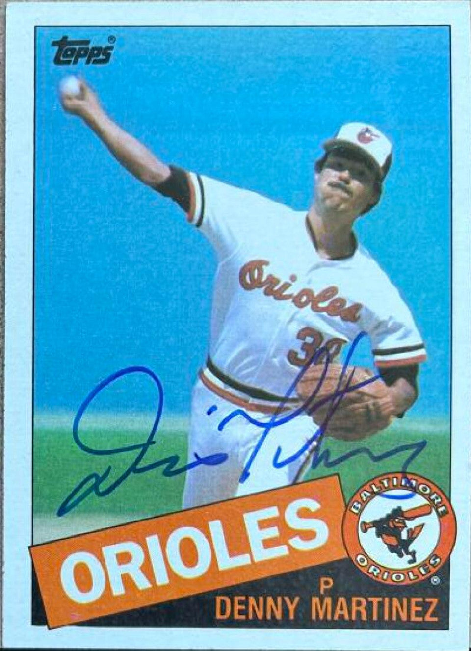 Dennis Martinez Signed 1985 Topps Baseball Card - Baltimore Orioles