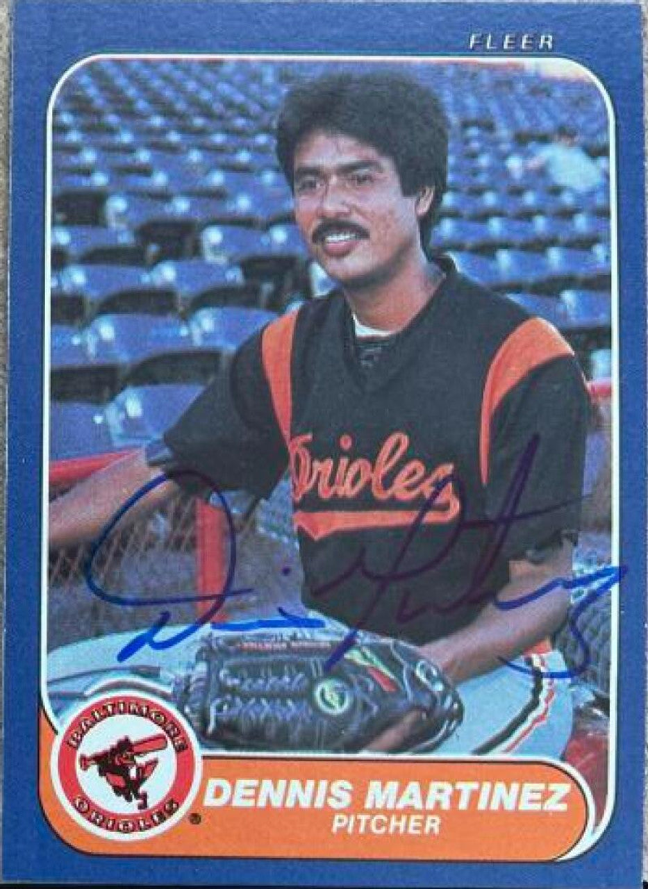 Dennis Martinez Signed 1986 Fleer Baseball Card - Baltimore Orioles