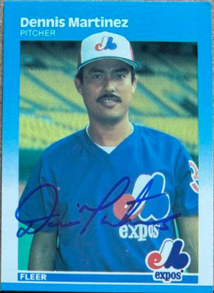 Dennis Martinez Signed 1987 Fleer Baseball Card - Montreal Expos