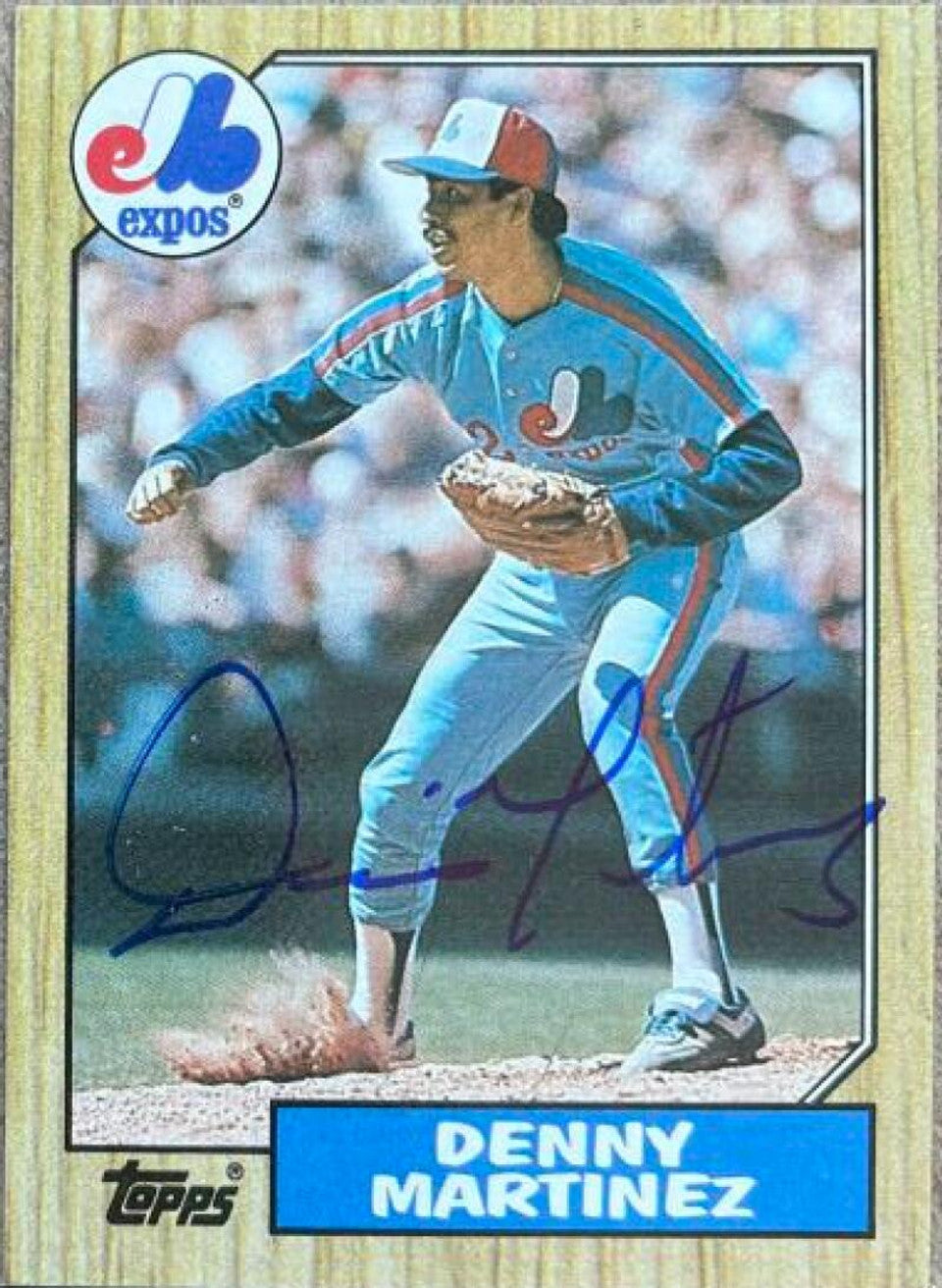 デニス・マルティネス サイン入り 1987 Topps ベースボールカード - モントリオール エクスポズ