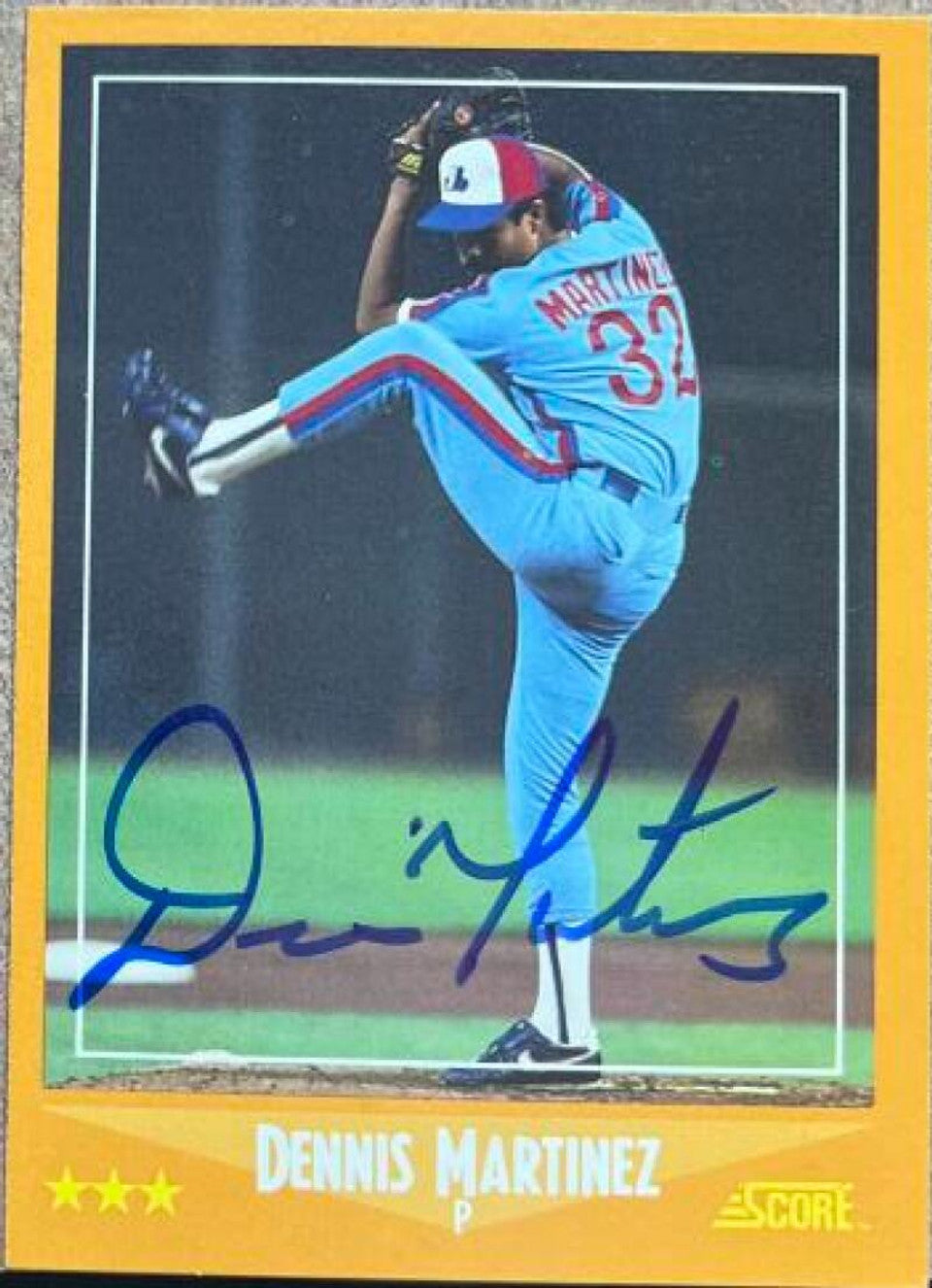 Dennis Martinez Signed 1988 Score Baseball Card - Montreal Expos