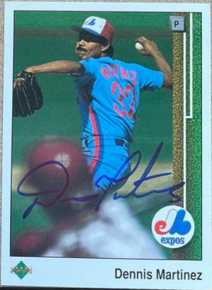 Dennis Martinez Signed 1989 Upper Deck Baseball Card - Montreal Expos