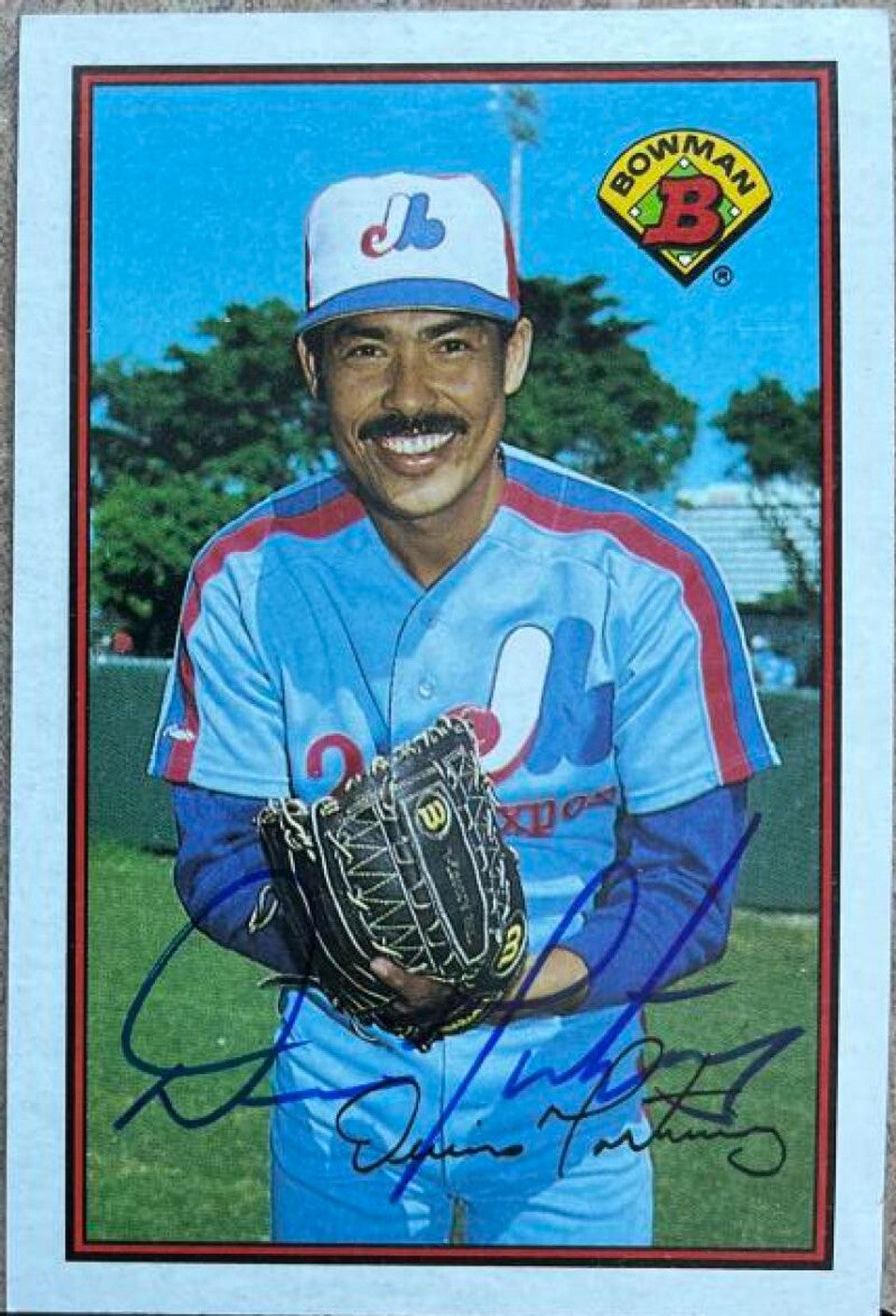 Dennis Martinez Signed 1989 Bowman Baseball Card - Montreal Expos