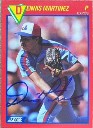 Dennis Martinez Signed 1989 Score 100 Superstars Baseball Card - Montreal Expos