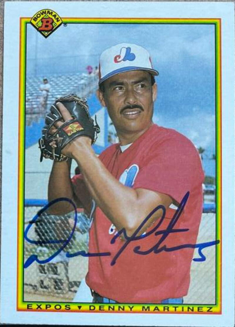 Dennis Martinez Signed 1990 Bowman Baseball Card - Montreal Expos