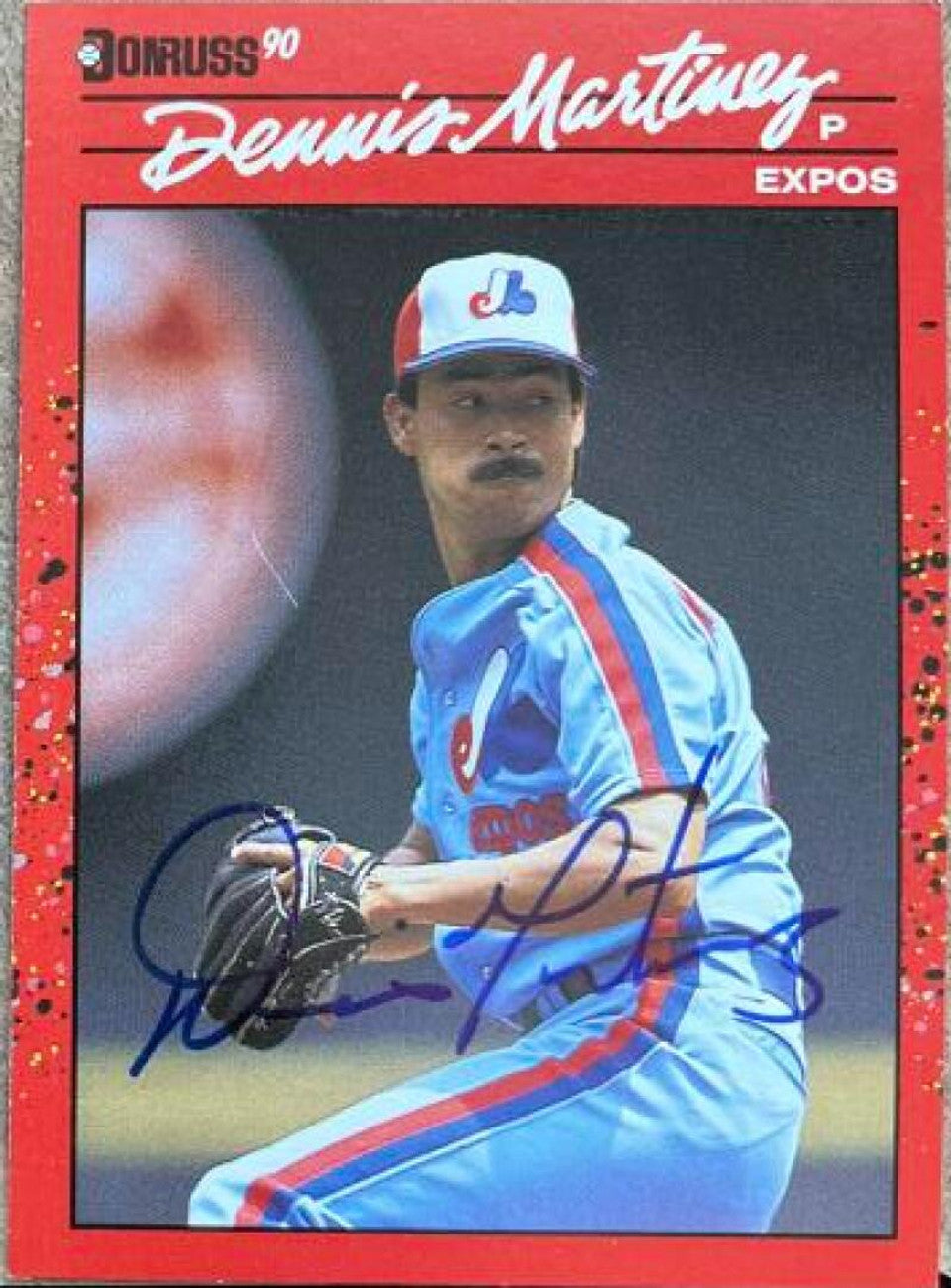 Dennis Martinez Signed 1990 Donruss Baseball Card - Montreal Expos