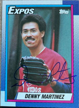 Dennis Martinez Signed 1990 Topps Baseball Card - Montreal Expos