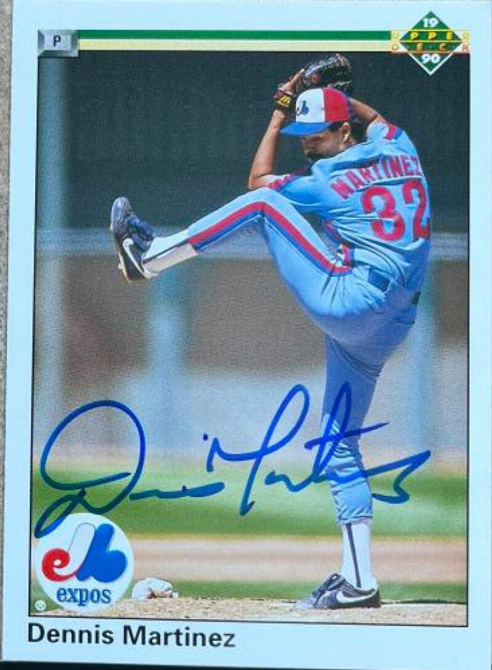 Dennis Martinez Signed 1990 Upper Deck Baseball Card - Montreal Expos