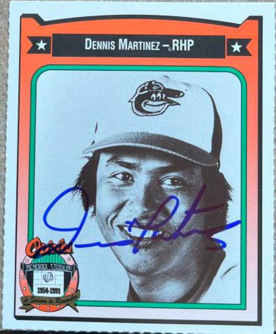 Dennis Martinez Signed 1991 Crown Cola Baseball Card - Baltimore Orioles