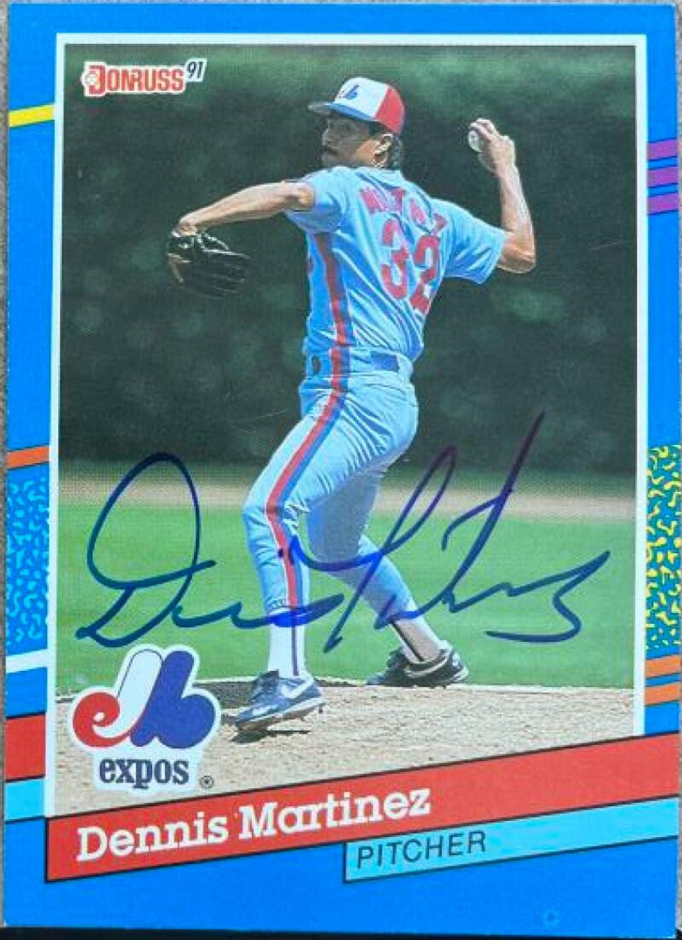 Dennis Martinez Signed 1991 Donruss Baseball Card - Montreal Expos