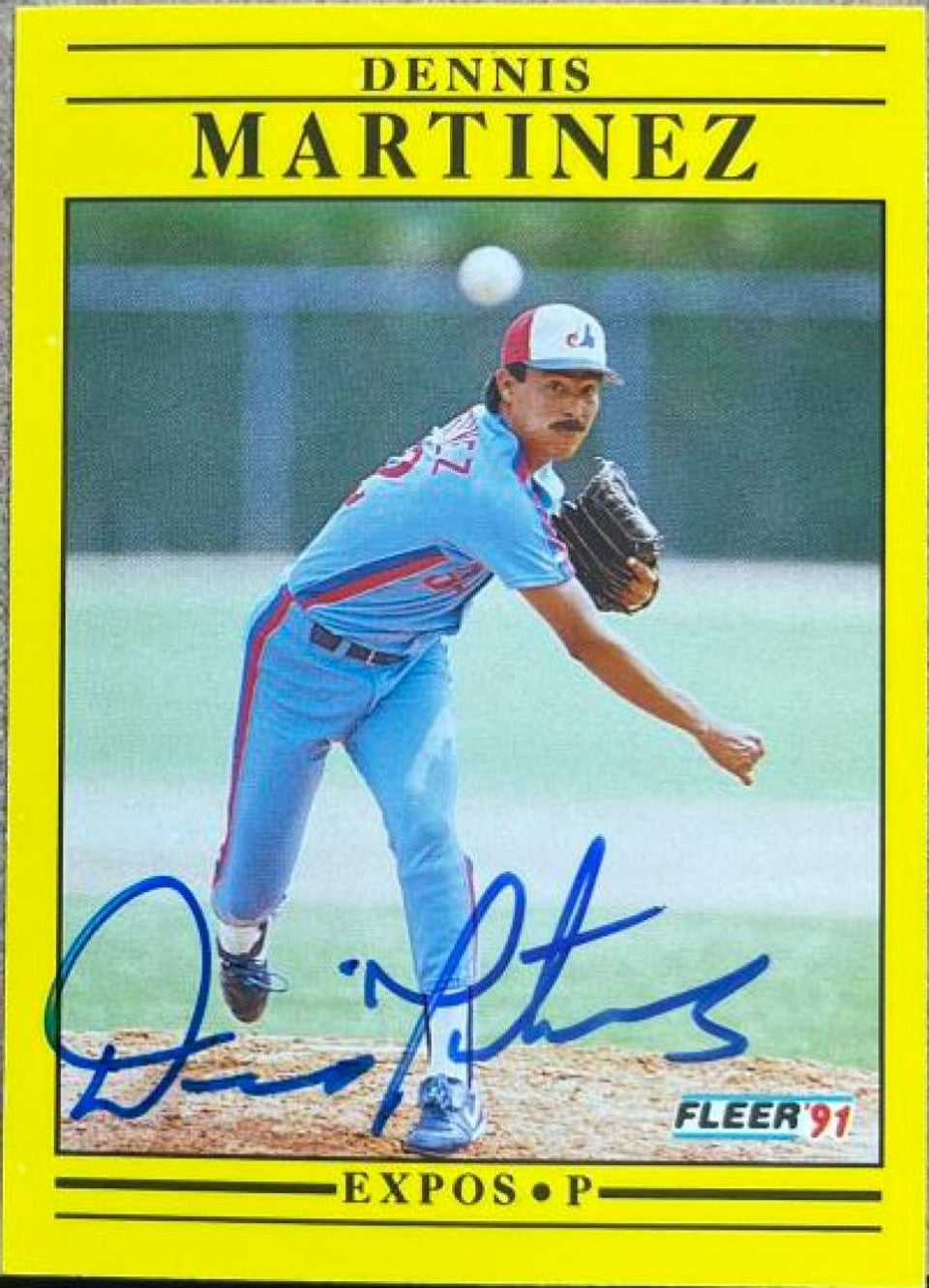 Dennis Martinez Signed 1991 Fleer Baseball Card - Montreal Expos