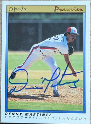 Dennis Martinez Signed 1991 O-Pee-Chee Premier Baseball Card - Montreal Expos