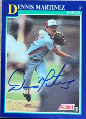 Dennis Martinez Signed 1991 Score Baseball Card - Montreal Expos