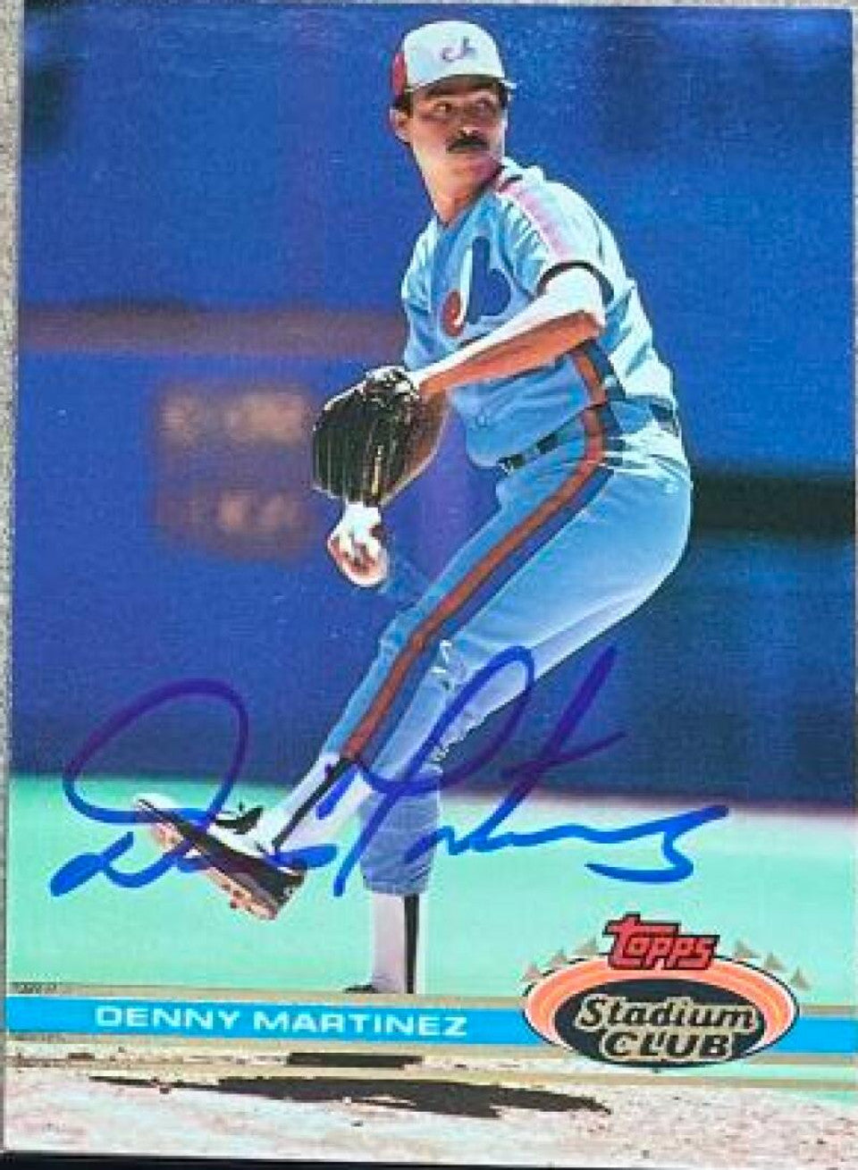 Dennis Martinez Signed 1991 Stadium Club Baseball Card - Montreal Expos