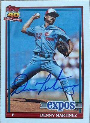 Dennis Martinez Signed 1991 O-Pee-Chee Baseball Card - Montreal Expos