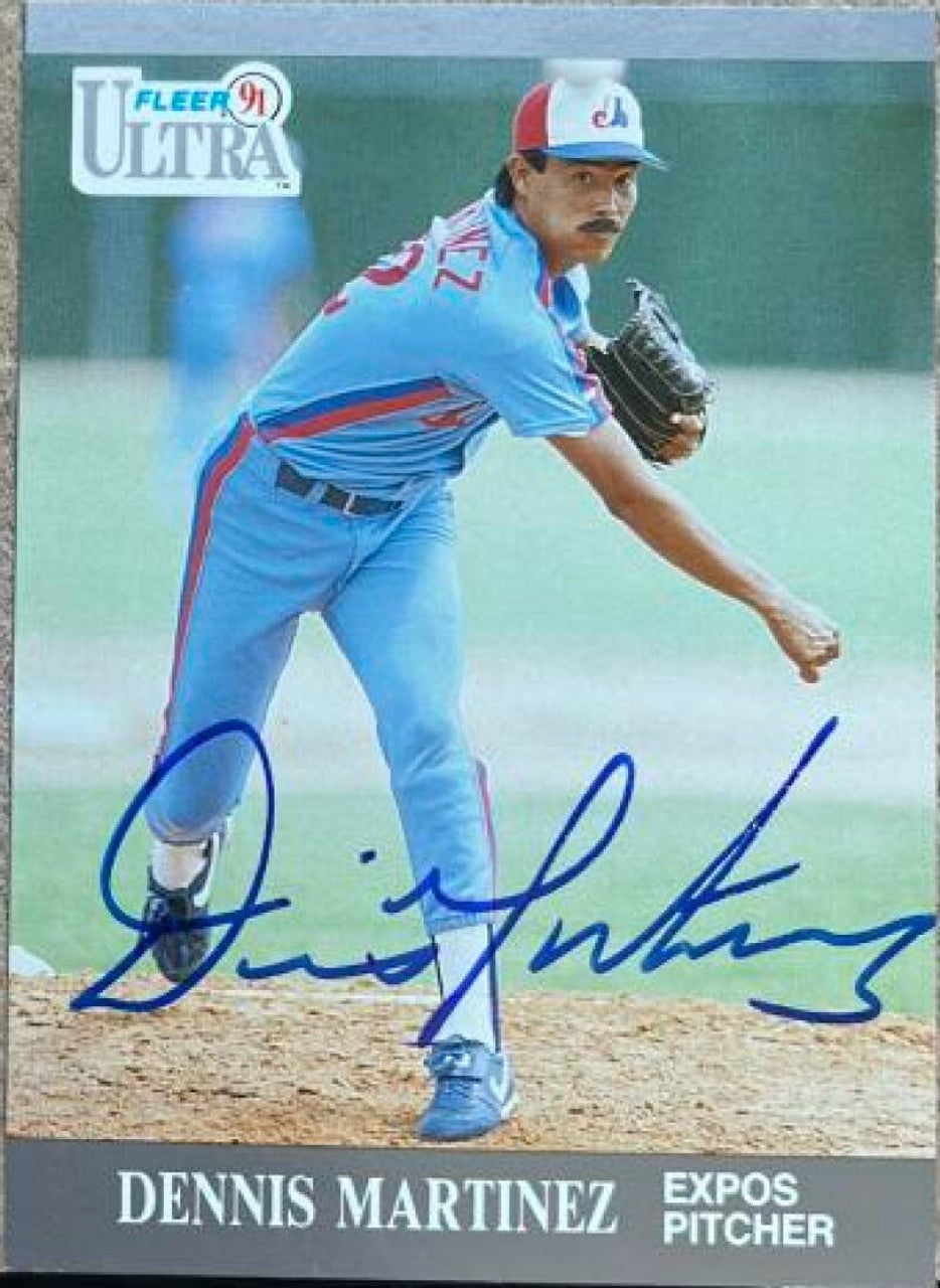 Dennis Martinez Signed 1991 Fleer Ultra Baseball Card - Montreal Expos