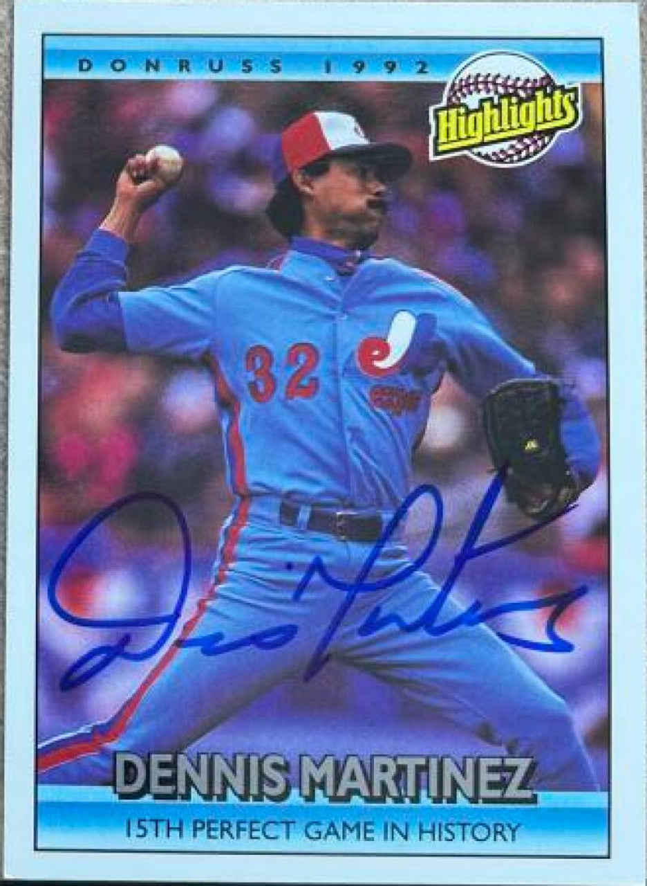 Dennis Martinez Signed 1992 Donruss Baseball Card - Montreal Expos #276