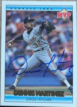 デニス・マルティネス サイン入り 1992 ドンラス・マクドナルド MVP ベースボールカード - モントリオール・エクスポズ