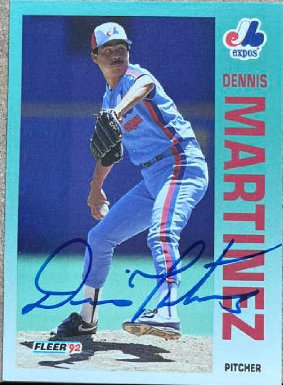 Dennis Martinez Signed 1992 Fleer Baseball Card - Montreal Expos #486