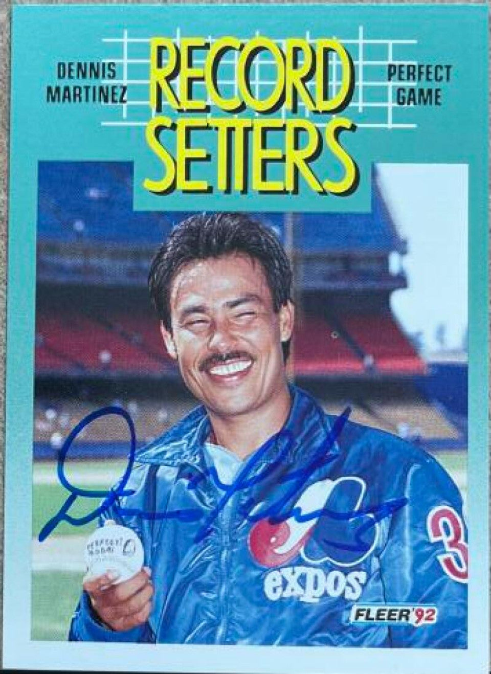 Dennis Martinez Signed 1992 Fleer Baseball Card - Montreal Expos #683