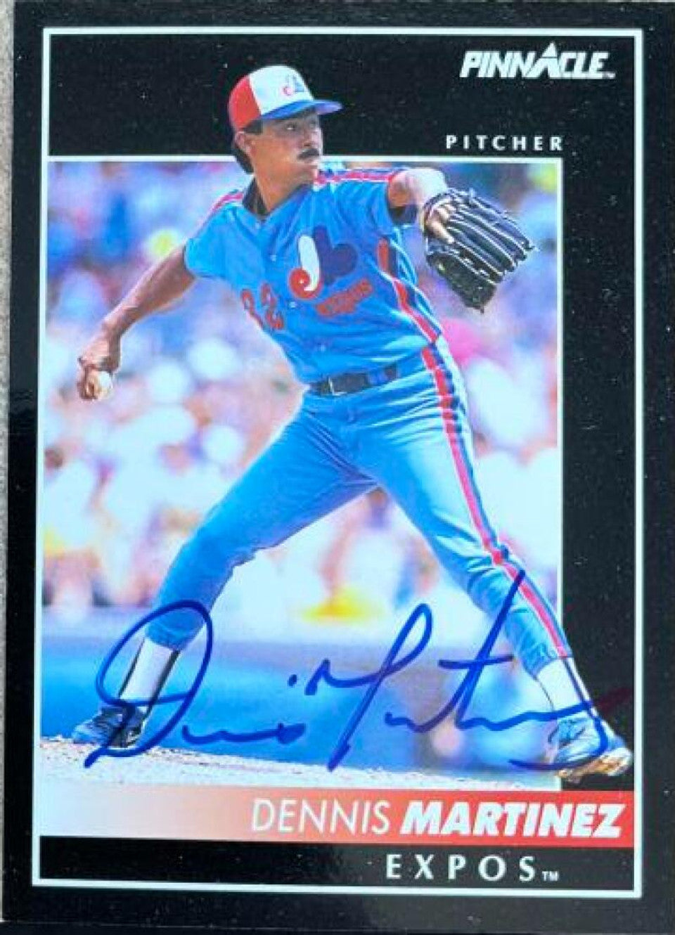 Dennis Martinez Signed 1992 Pinnacle Baseball Card - Montreal Expos