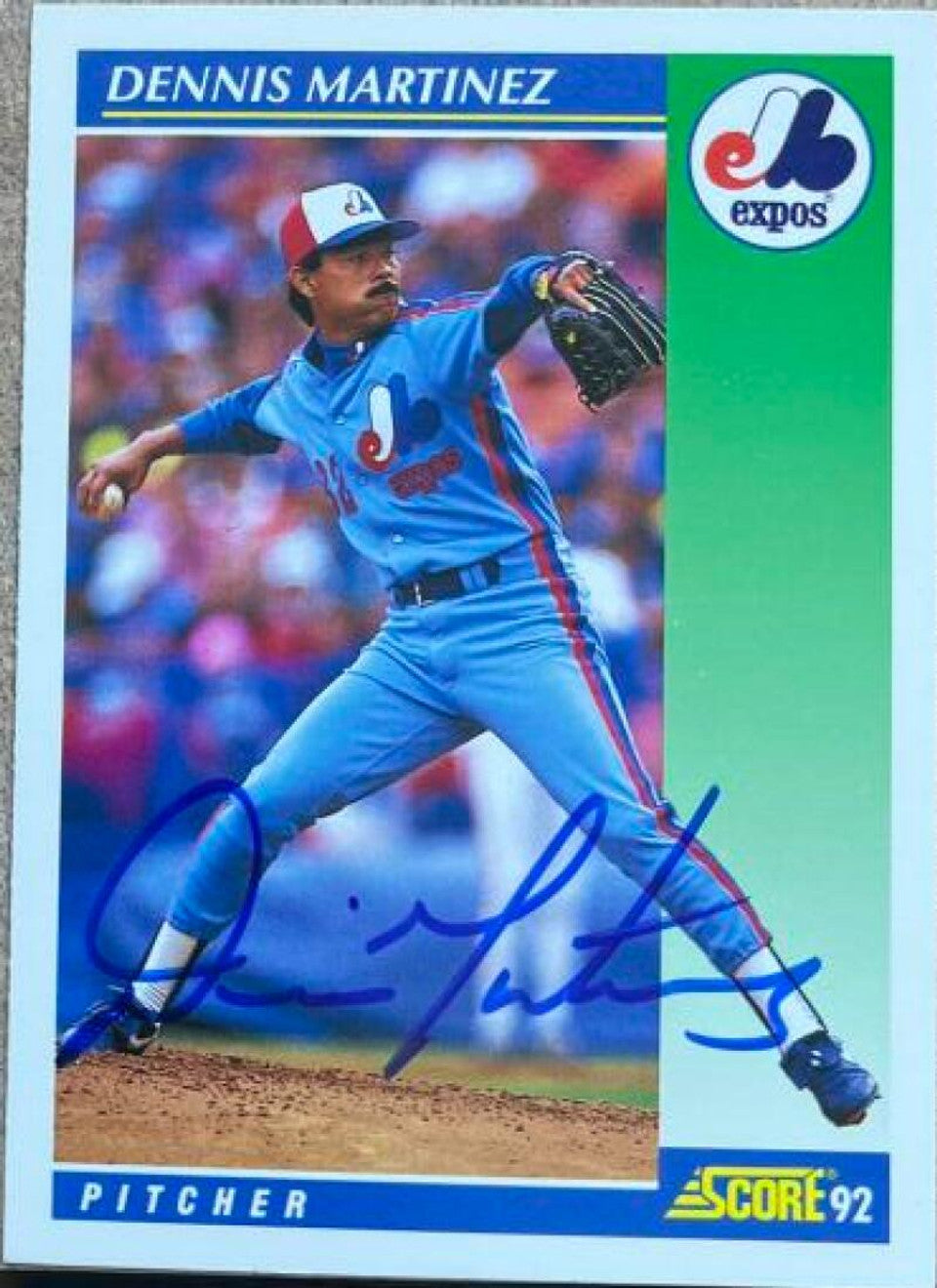 Dennis Martinez Signed 1992 Score Baseball Card - Montreal Expos #470