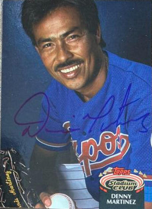 デニス・マルティネス サイン入り 1992 スタジアム クラブ ベースボール カード - モントリオール エクスポズ