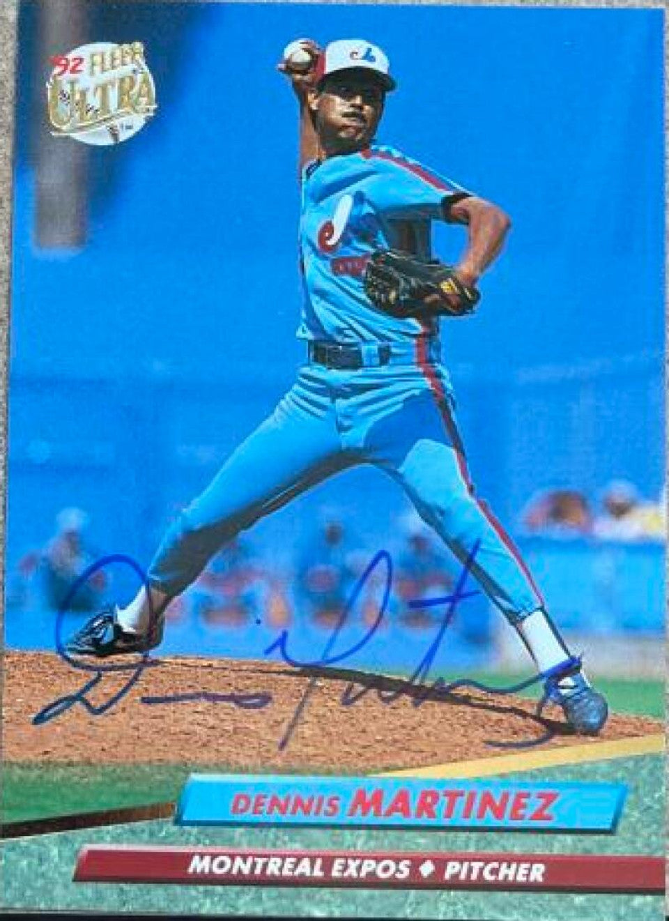 Dennis Martinez Signed 1992 Fleer Ultra Baseball Card - Montreal Expos