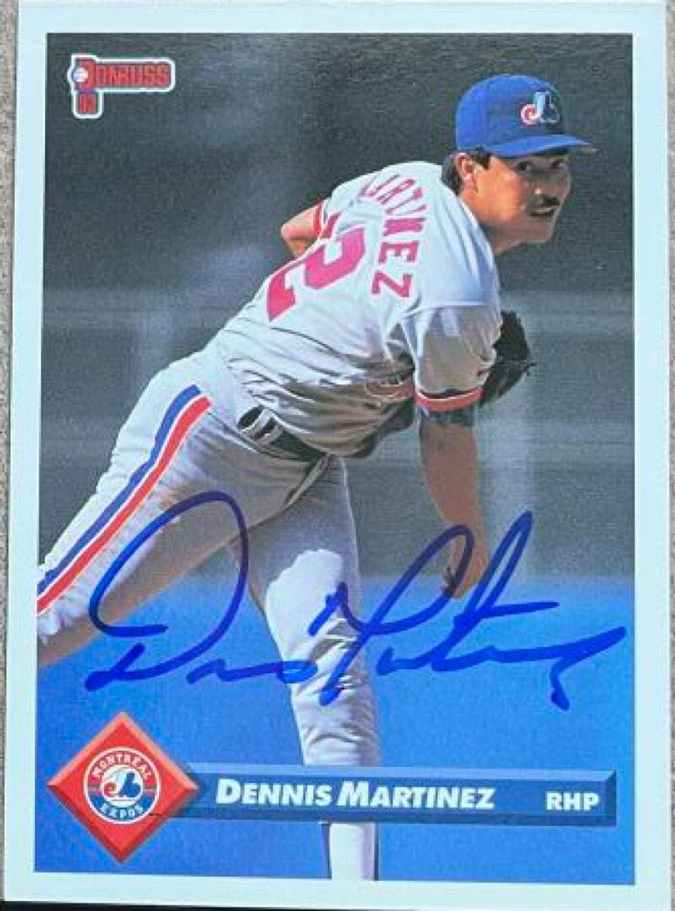 Dennis Martinez Signed 1993 Donruss Baseball Card - Montreal Expos