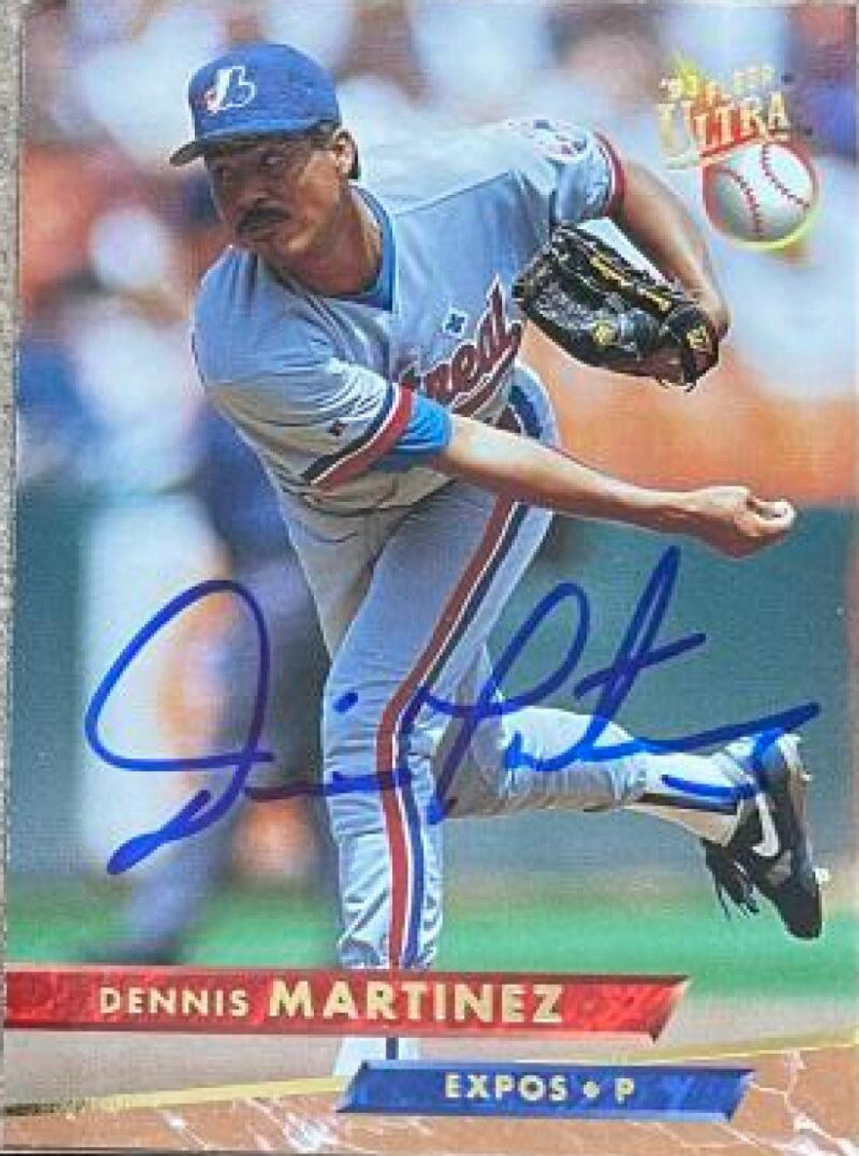 Dennis Martinez Signed 1993 Fleer Ultra Baseball Card - Montreal Expos