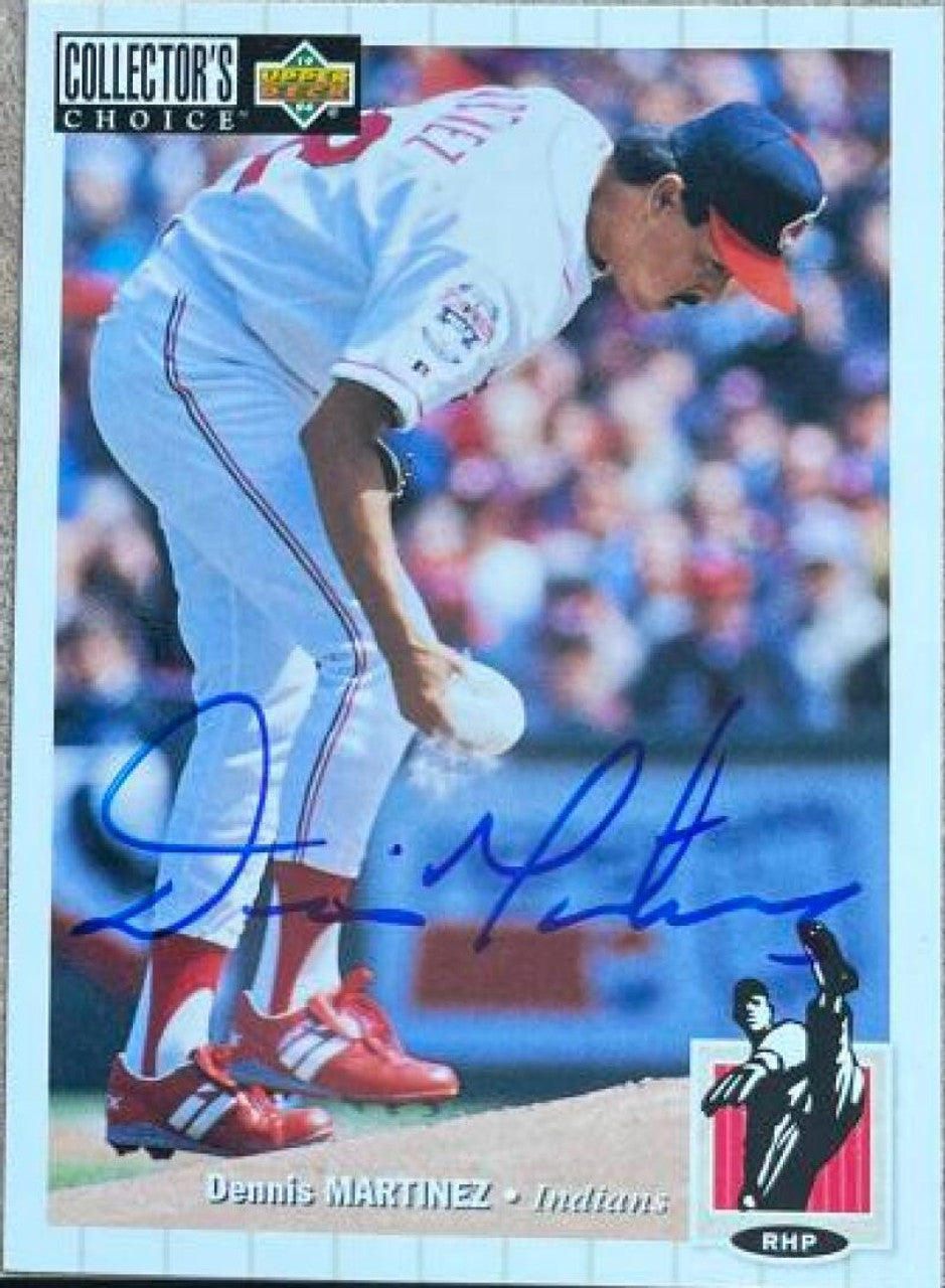 Dennis Martinez Signed 1994 Collector's Choice Baseball Card - Cleveland Indians