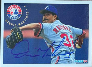 Dennis Martinez Signed 1994 Fleer Baseball Card - Montreal Expos