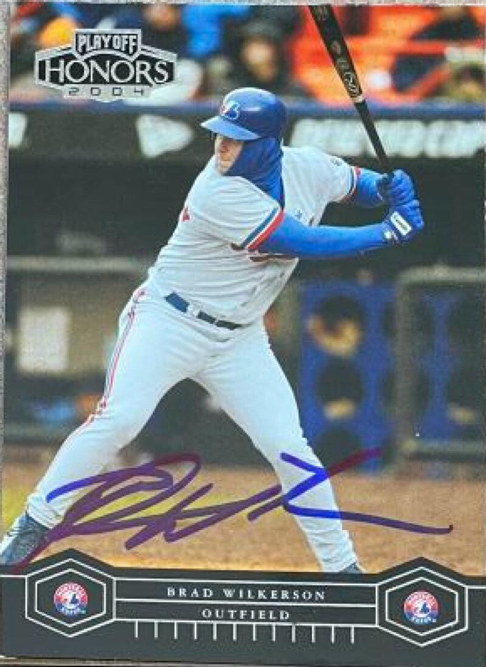 Brad Wilkerson Signed 2004 Playoff Honors Baseball Card - Montreal Expos