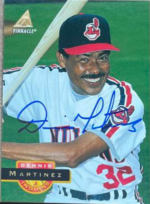 Dennis Martinez Signed 1994 Pinnacle Baseball Card - Cleveland Indians