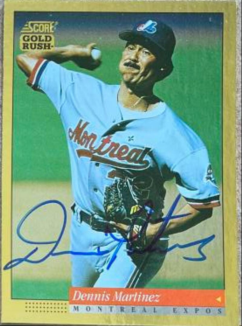 Dennis Martinez Signed 1994 Score Gold Rush Baseball Card - Montreal Expos