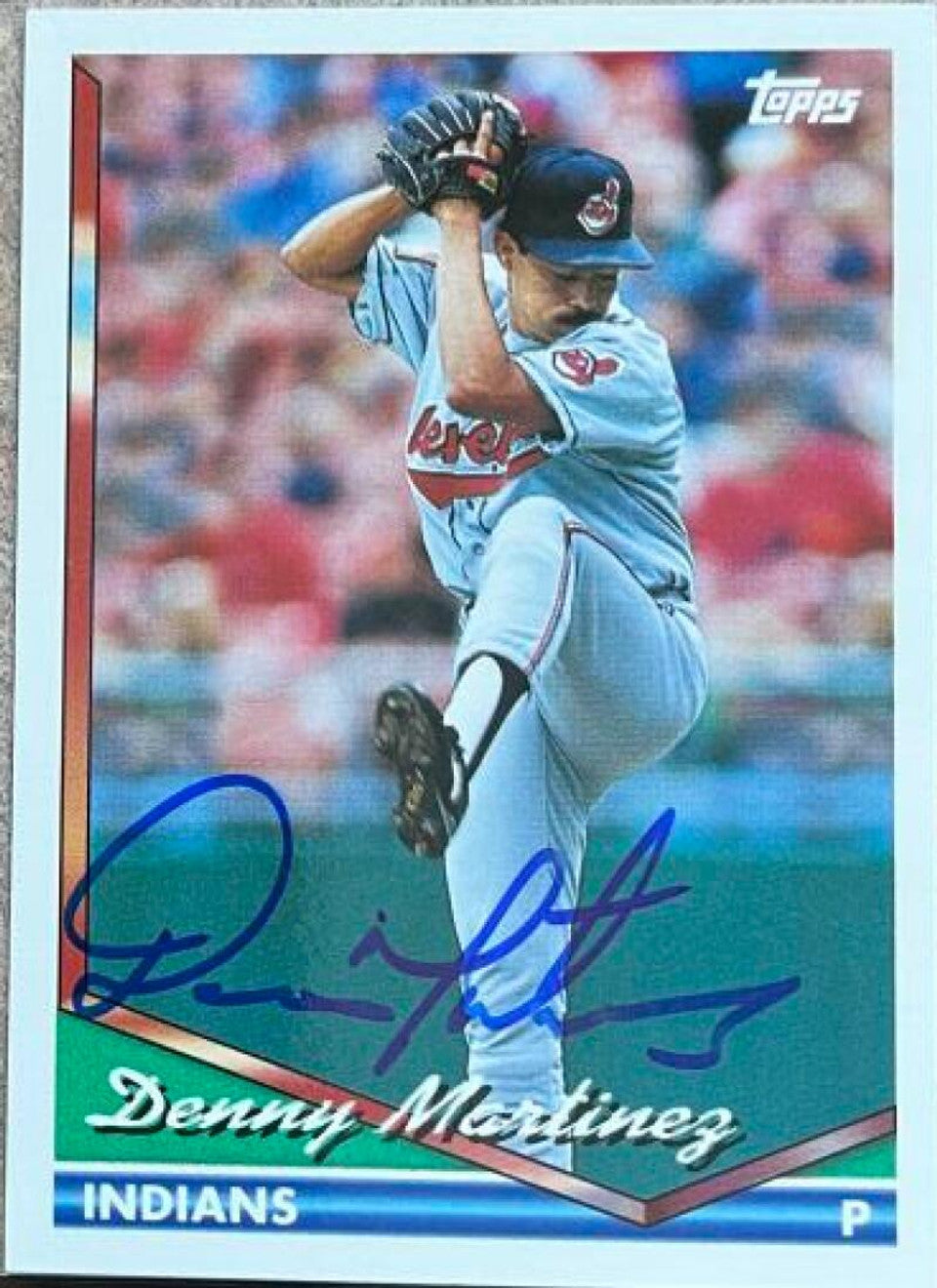 Dennis Martinez Signed 1994 Topps Traded Baseball Card - Cleveland Indians