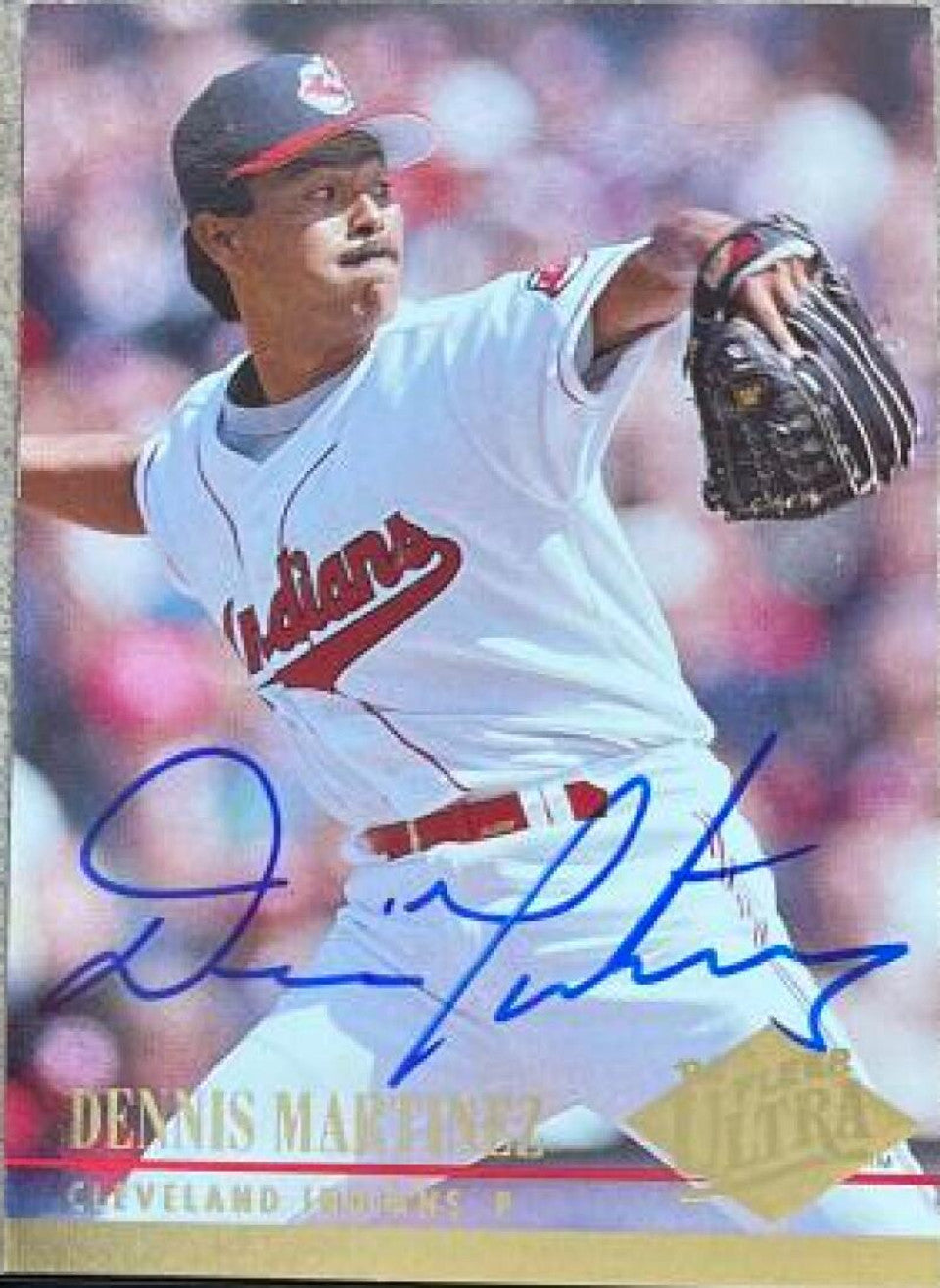 Dennis Martinez Signed 1994 Fleer Ultra Baseball Card - Cleveland Indians