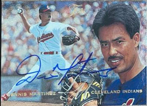 Dennis Martinez Signed 1995 Flair Baseball Card - Cleveland Indians