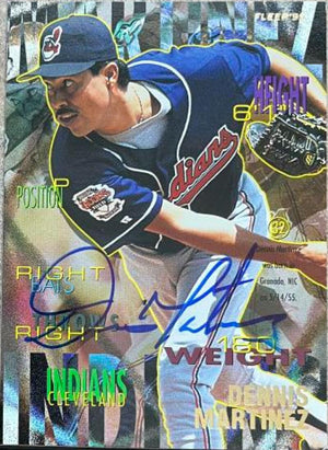 Dennis Martinez Signed 1995 Fleer Baseball Card - Cleveland Indians