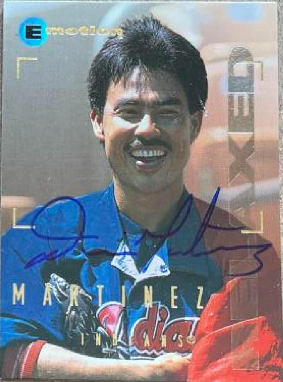 Dennis Martinez Signed 1995 Skybox E-Motion Baseball Card - Cleveland Indians