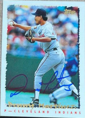 Dennis Martinez Signed 1995 Topps Baseball Card - Cleveland Indians